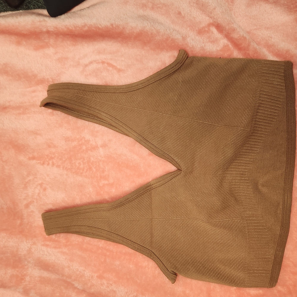 Brown Knit Sports Bra